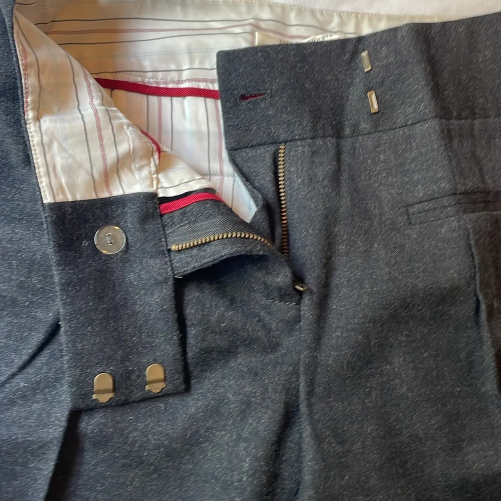 Diane von Furstenberg Midrise Flared Grey Wool Pants - Picture 5 of 15